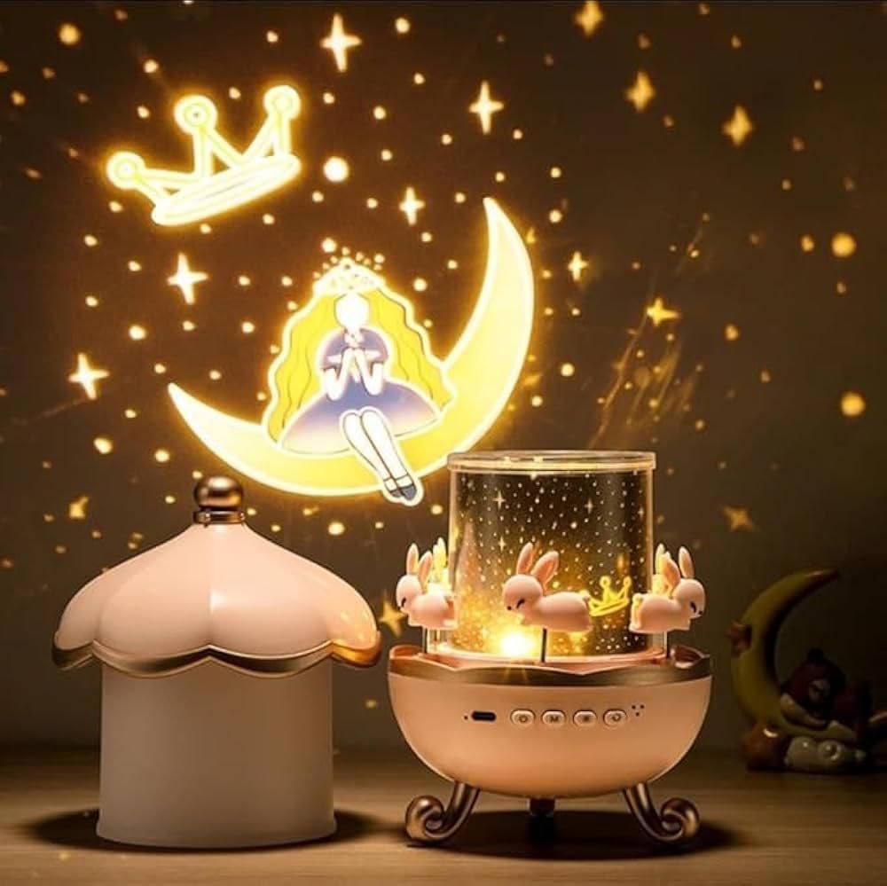 Rotating Rabbits Night Light